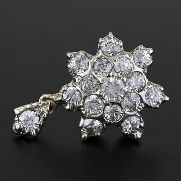 10k Two-Tone Gold Cubic Zirconia Snowflake Pendant